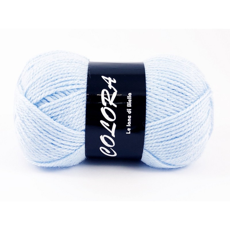 Gomitolo di Lana Colora Tre Sfere Colore Azzurro Baby 1328