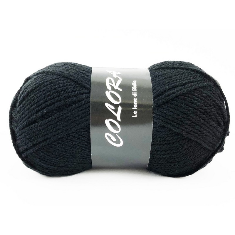 Gomitolo di Lana Colora Tre Sfere Colore Nero 1551
