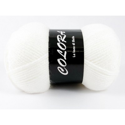 Gomitolo di Lana Colora Tre Sfere Colore Bianco 1501