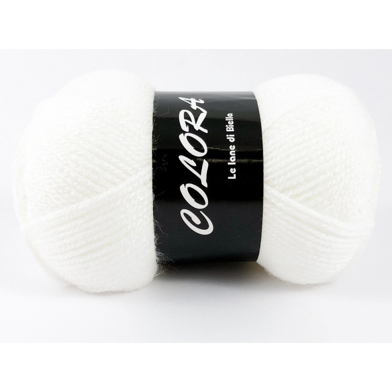 Gomitolo di Lana Colora Tre Sfere Colore Bianco 1501