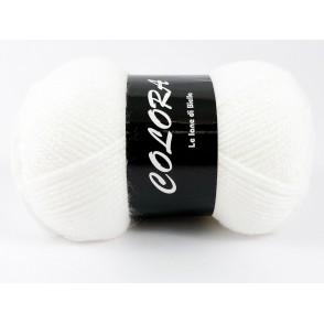Gomitolo di Lana Colora Tre Sfere Colore Bianco 1501