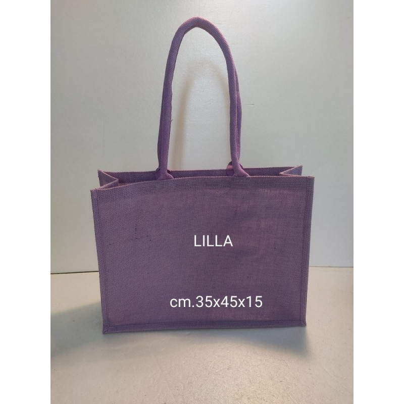Borsa In Juta Cm. 35x45x15 Colore Lilla