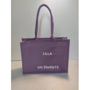 Borsa In Juta Cm. 35x45x15 Colore Lilla