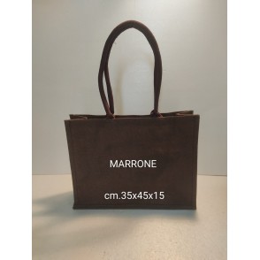 Borsa In Juta Cm. 35x45x15 Colore Marrone