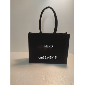 Borsa In Juta Cm. 35x45x15 Colore Nero