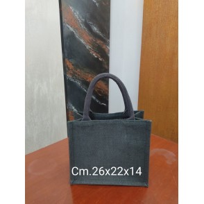 Borsa In Juta Cm. 26x22x14 Grigia