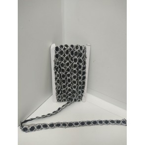 Passamaneria Roselline Mm. 19 Nero Argento
