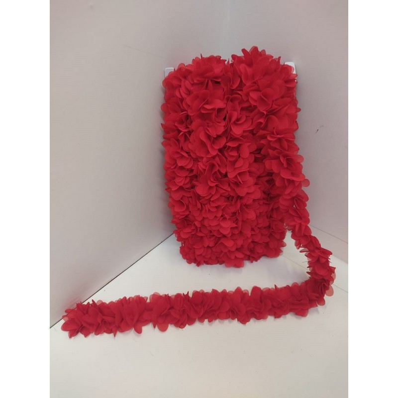 Passamaneria Fiori Cm. 4 Rosso