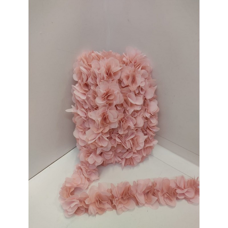 Passamaneria Fiori Cm. 6,5 Rosa