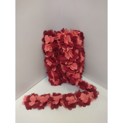 Passamaneria Fiori Cm. 6,5 Rosso Rosa