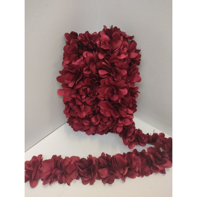 Passamaneria Fiori Cm. 6,5 Rosso Scuro