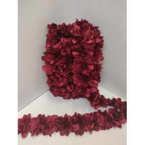 Passamaneria Fiori Cm. 6,5 Rosso Scuro