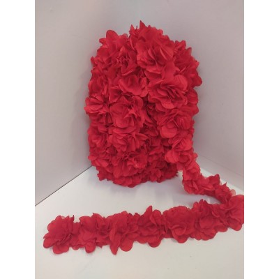 Passamaneria Fiori Cm. 6 Rosso