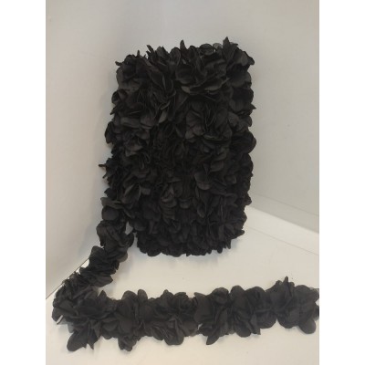Passamaneria Fiori Cm. 6 Nero