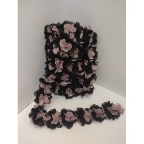 Passamaneria Fiori Cm. 6 Nero Bicolor