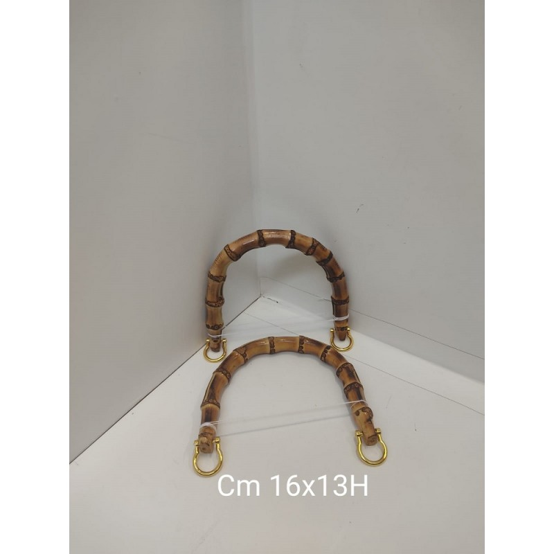 Manici In Bambù 16x13 cm. Coppia Oro Laterali
