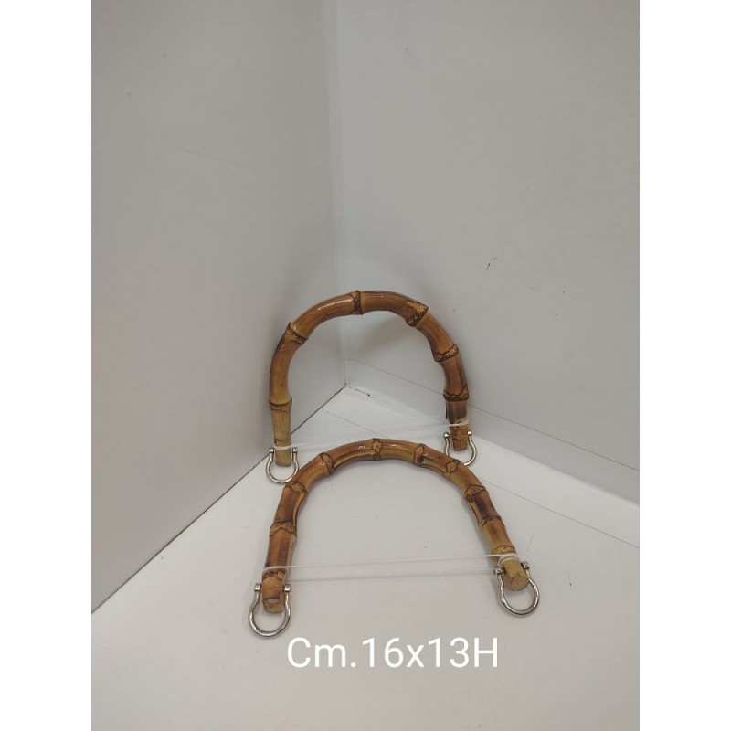 Manici In Bambù 16x13 cm. Coppia Nikel Laterali