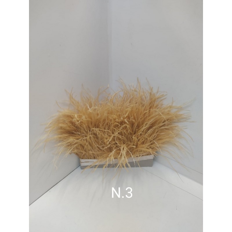Passamaneria Piume Struzzo Colore Beige 3