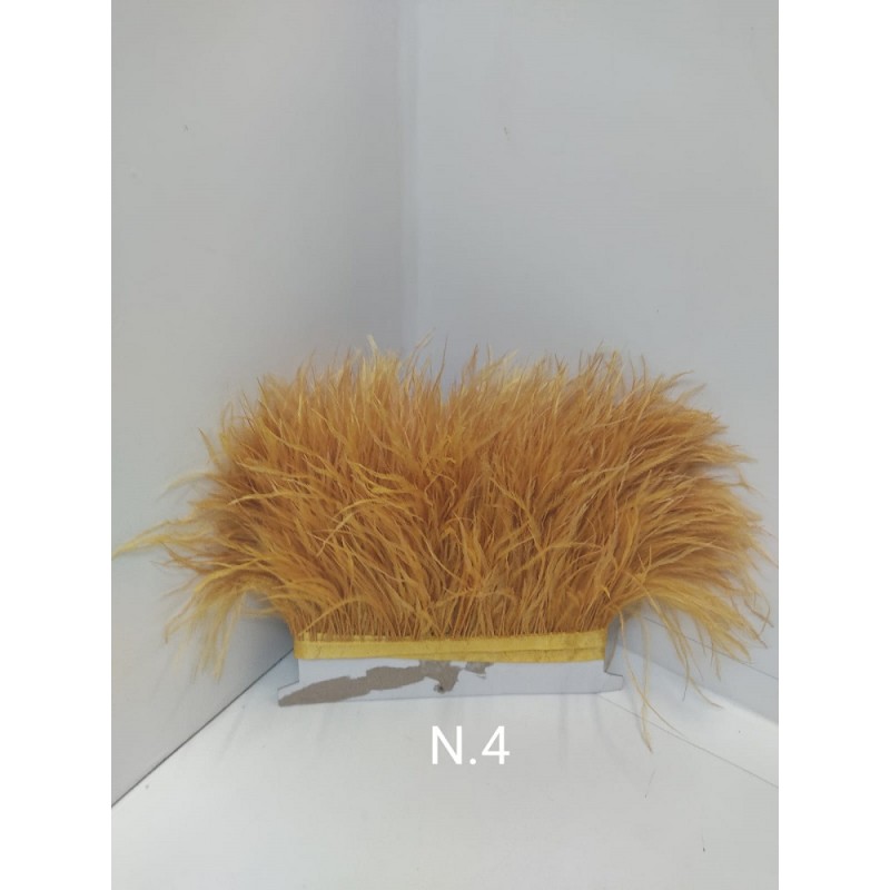 Passamaneria Piume Struzzo Colore Oro 4