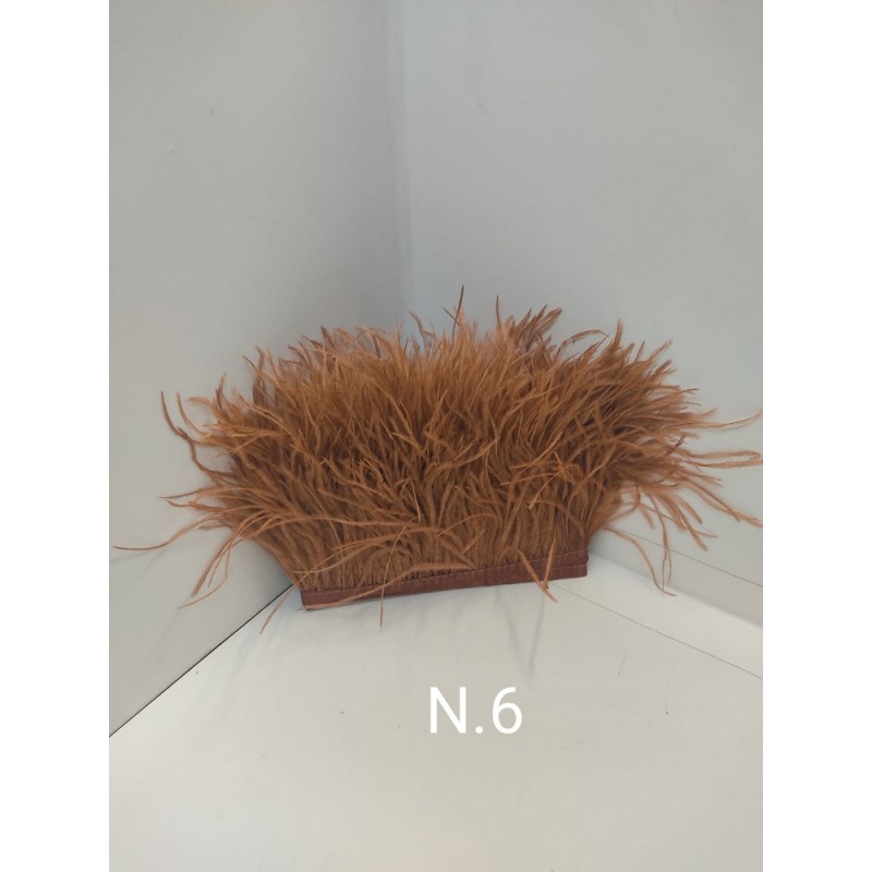 Passamaneria Piume Struzzo Colore Marrone 6