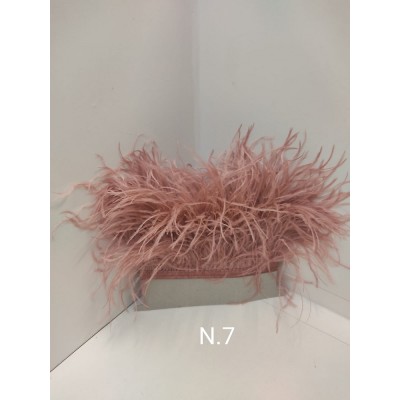 Passamaneria Piume Struzzo Colore Rosa Antico 7