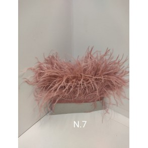 Passamaneria Piume Struzzo Colore Rosa Antico 7