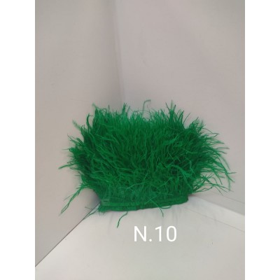 Passamaneria Piume Struzzo Colore Verde Smeraldo 10