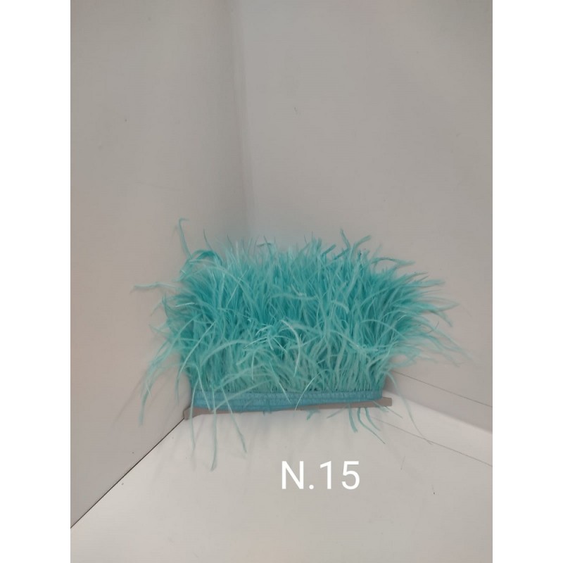Passamaneria Piume Struzzo Colore Azzurro 15