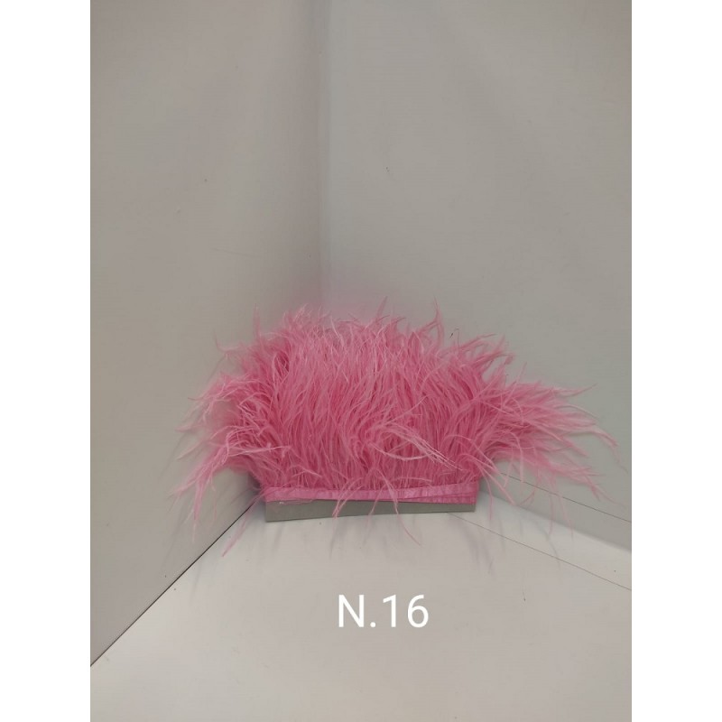 Passamaneria Piume Struzzo Colore Rosa 16