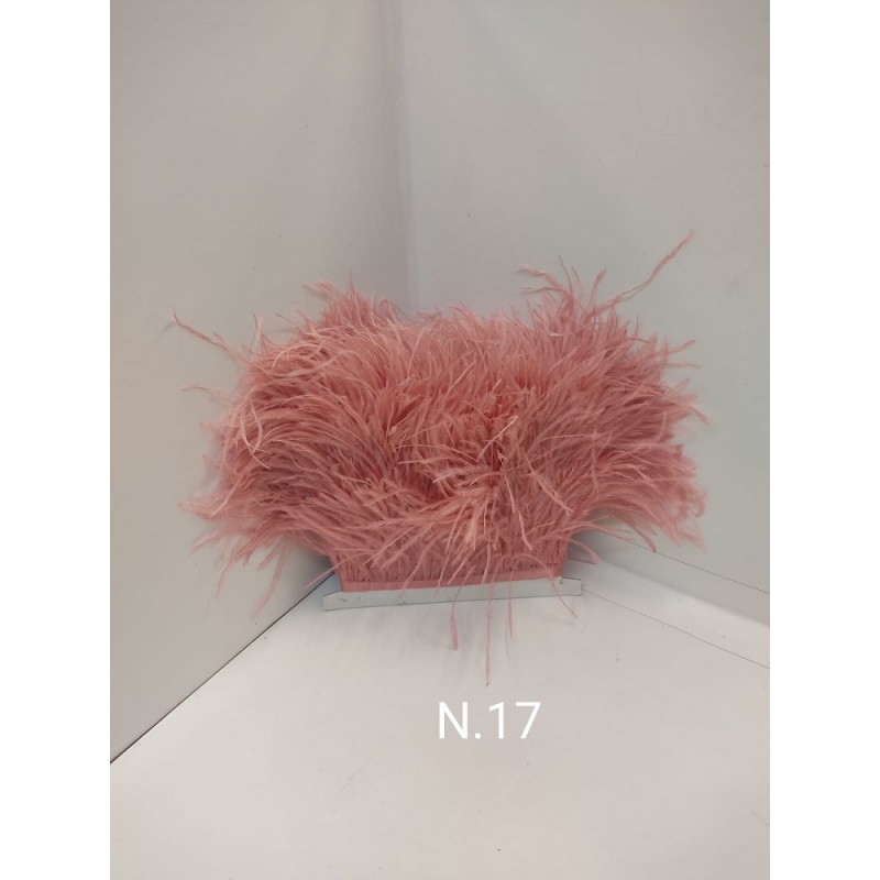 Passamaneria Piume Struzzo Colore Rosa Scuro 17