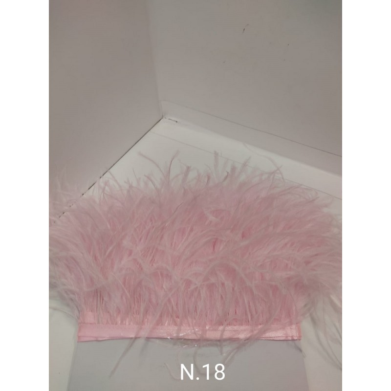 Passamaneria Piume Struzzo Colore Rosa Chiaro 18