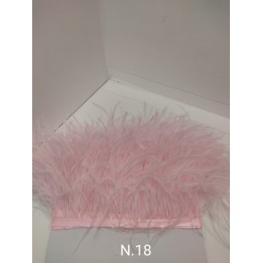 Passamaneria Piume Struzzo Colore Rosa Chiaro 18