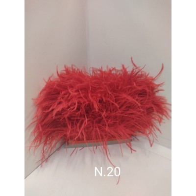 Passamaneria Piume Struzzo Colore Rosso 20