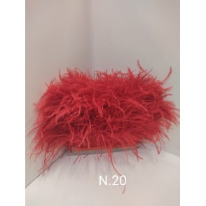 Passamaneria Piume Struzzo Colore Rosso 20