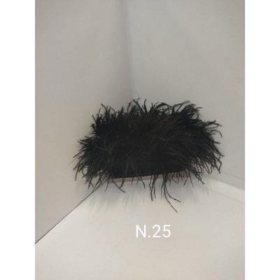 Passamaneria Piume Struzzo Colore Nero 25