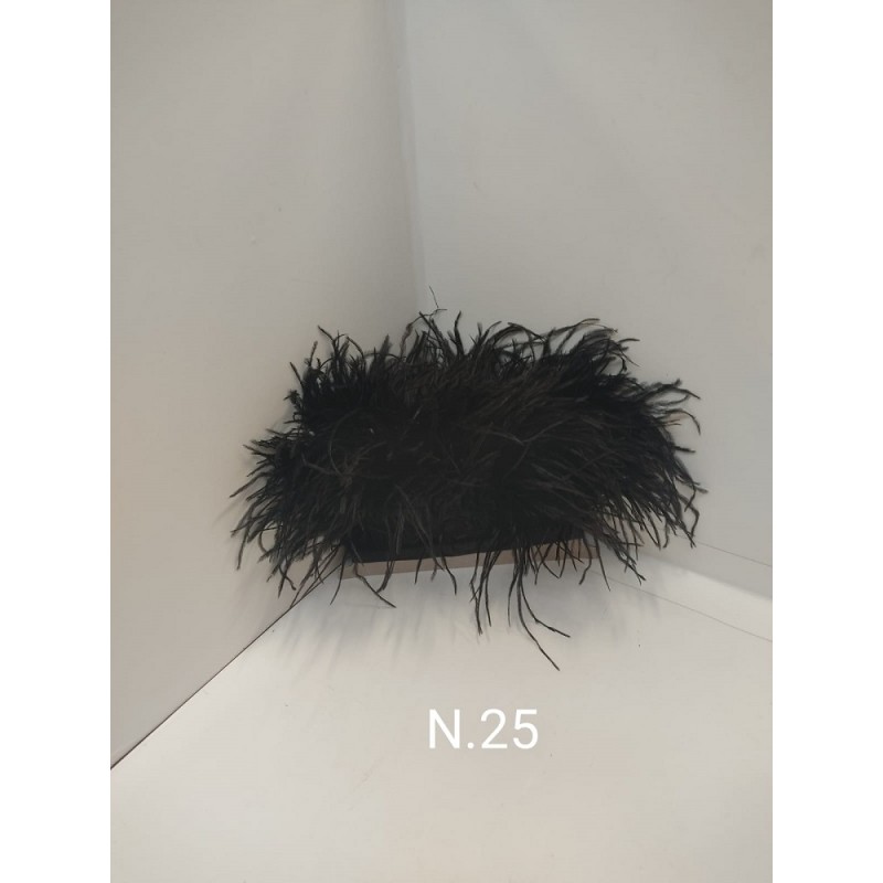 Passamaneria Piume Struzzo Colore Nero 25