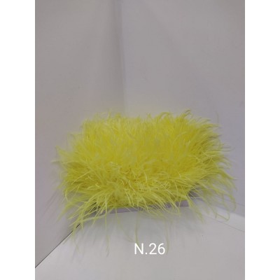 Passamaneria Piume Struzzo Colore Giallo Fluo 26