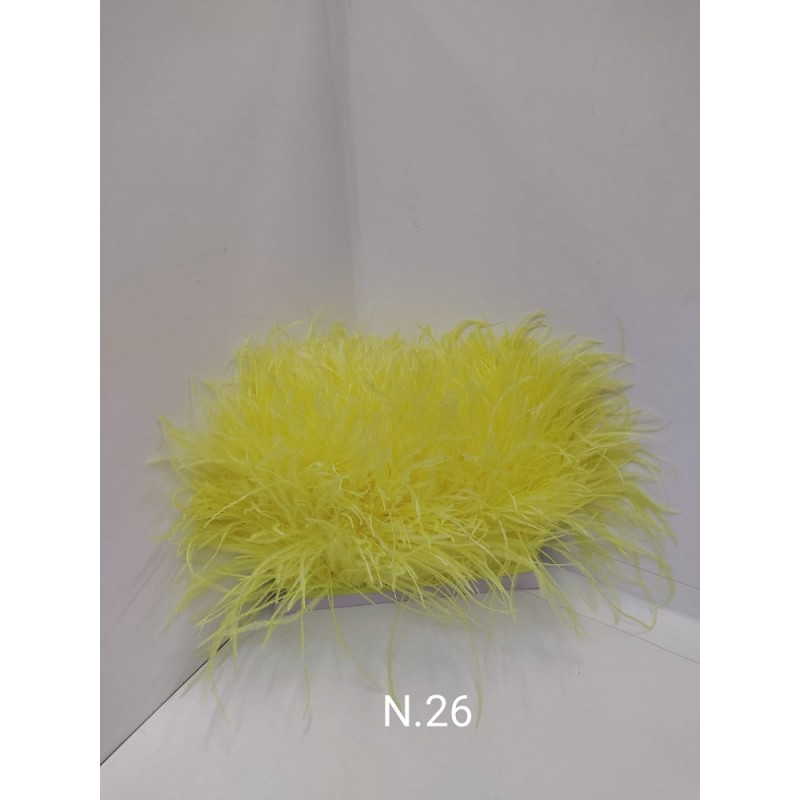 Passamaneria Piume Struzzo Colore Giallo Fluo 26