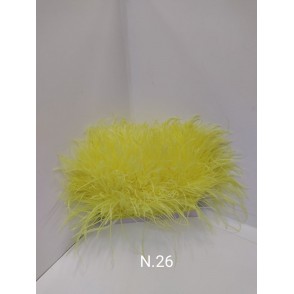 Passamaneria Piume Struzzo Colore Giallo Fluo 26