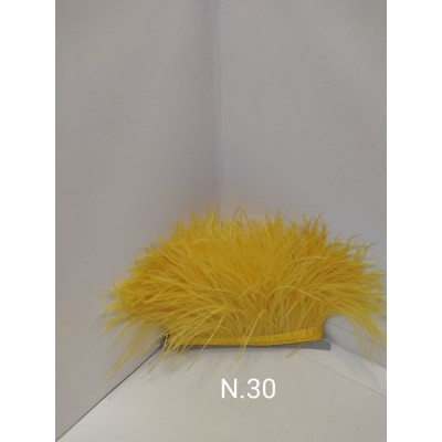 Passamaneria Piume Struzzo Colore Giallo 30