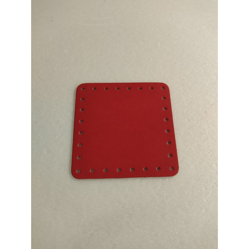Quadrato EcoPelle Rinforzato Cm 12x12 Rosso