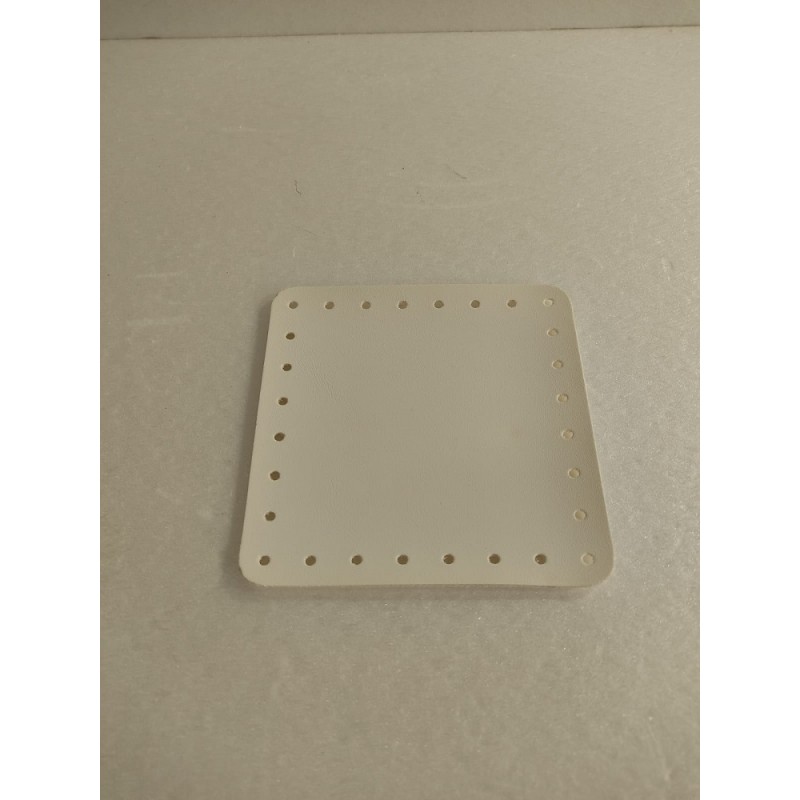 Quadrato EcoPelle Morbida Cm 12x12 Bianco