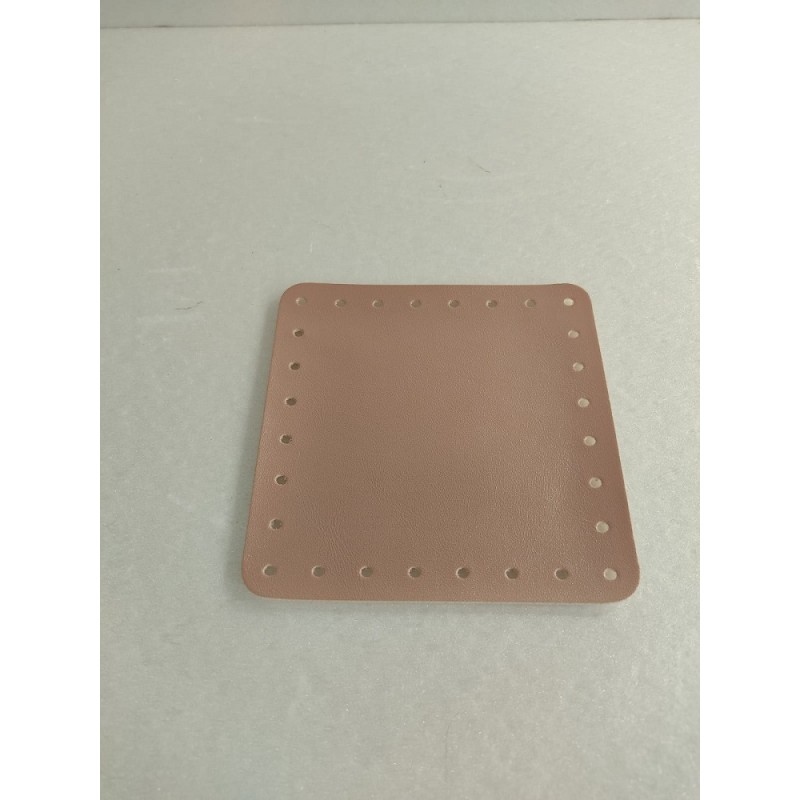 Quadrato EcoPelle Morbida Cm 12x12 Rosa Lucido