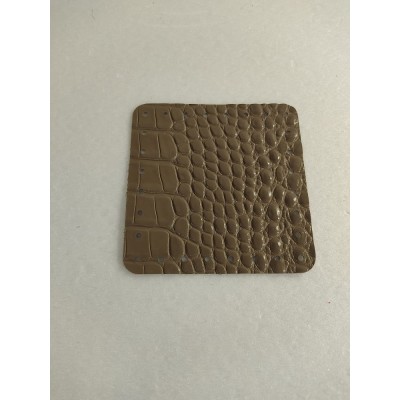Quadrato In Pelle Naturale Cm 12x12 Tortora Stampa Cocco