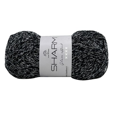 Gomitolo Di Cotone Sharm Tre Sfere Lamé Colore Nero Argento