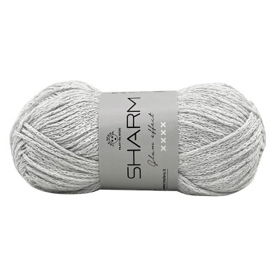 Gomitolo Di Cotone Sharm Tre Sfere Lamé Colore Bianco Argento