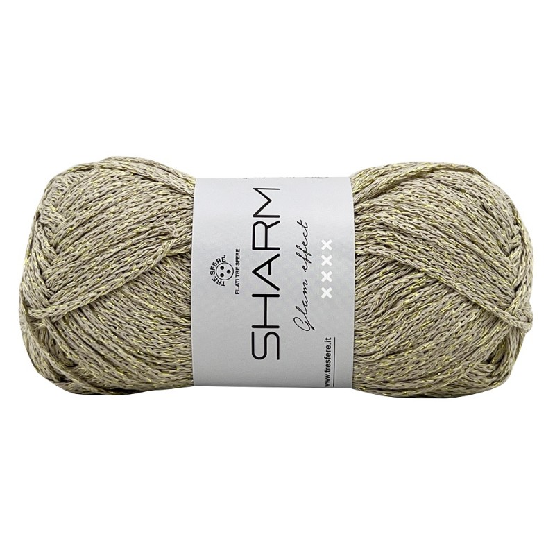 Gomitolo Di Cotone Sharm Tre Sfere Lamé Colore Oro