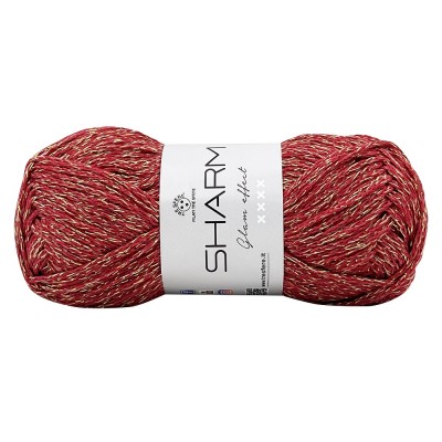 Gomitolo Di Cotone Sharm Tre Sfere Lamé Colore Rosso Oro