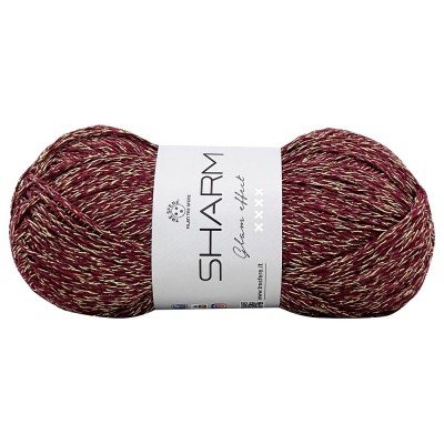 Gomitolo Di Cotone Sharm Tre Sfere Lamé Colore Bordeaux Oro