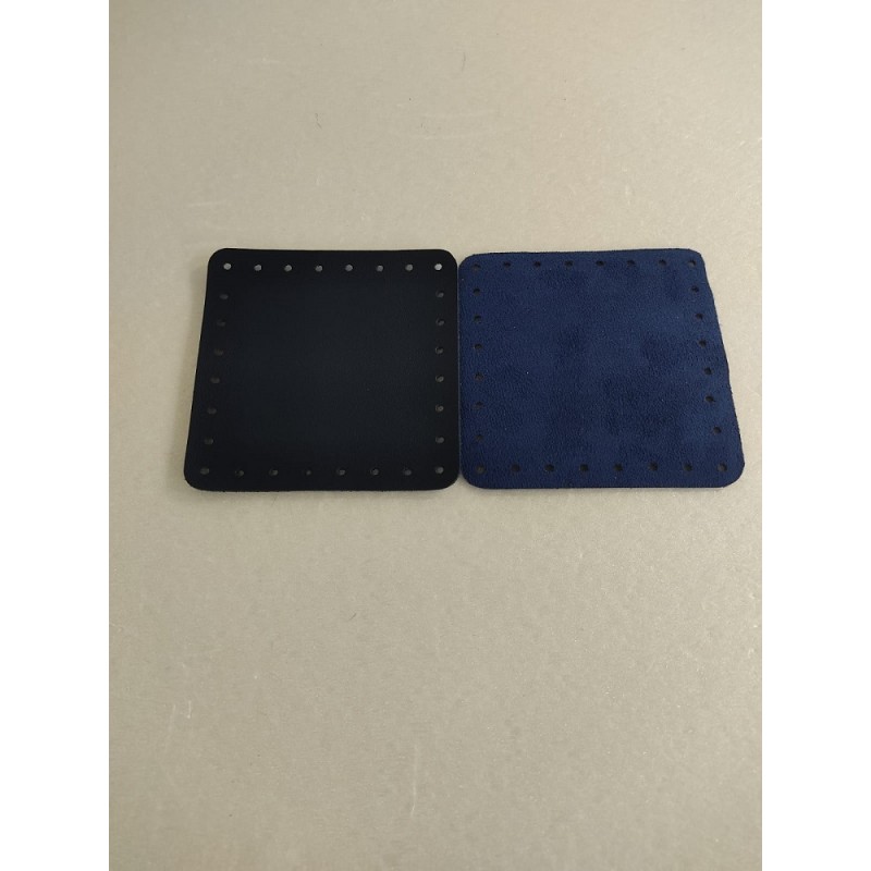 Quadrato EcoPelle Scamosciata Cm 12x12 Blu